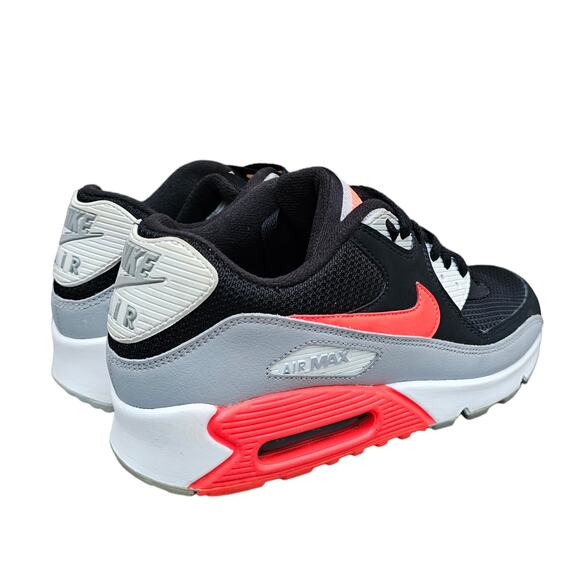 Nike Air Max 90 Essential Sneaker Size 8.5 Wolf Grey Bright Crimson AJ1285-012 - Picture 6 of 13